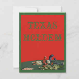 Cartes de jetons de poker Invitation sur le thème