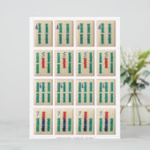 Cartes de jeu (4) - Bambou 4-7 (Debout devant)