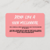 Cartes de jeu à boire rose (Dos)