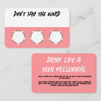 Cartes de jeu à boire rose