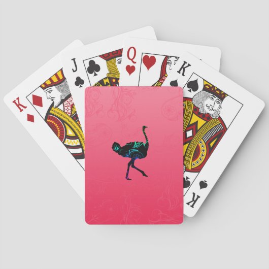 Cartes de jeu Abstraites d'autruche (dos)