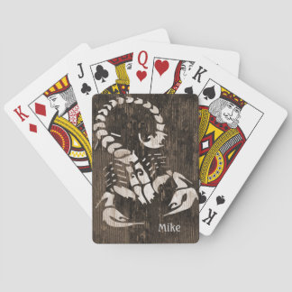 Cartes de jeu affligées de scorpion