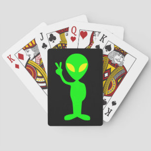 CARTES DE JEU ALIEN VERT PAIX