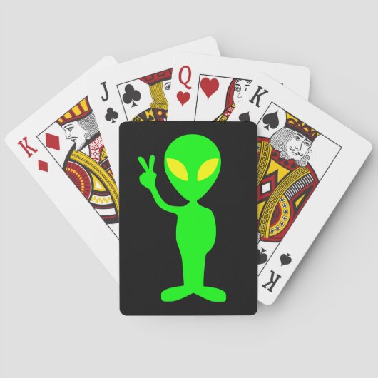 CARTES DE JEU ALIEN VERT PAIX (dos)