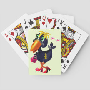 Cartes de jeu amusantes avec Oiseau moderne