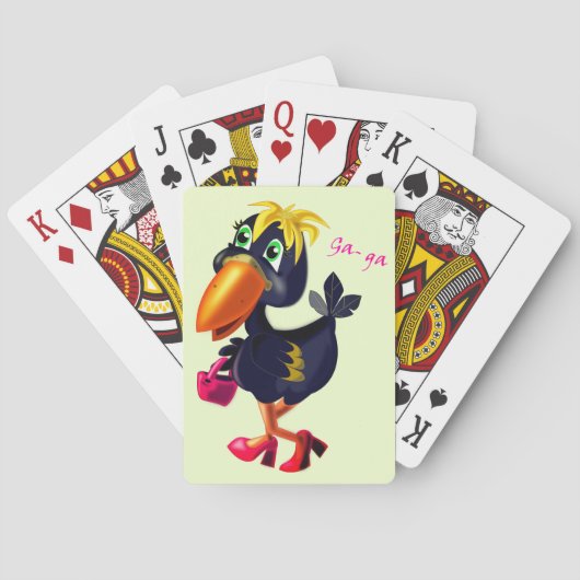 Cartes de jeu amusantes avec Oiseau moderne (dos)