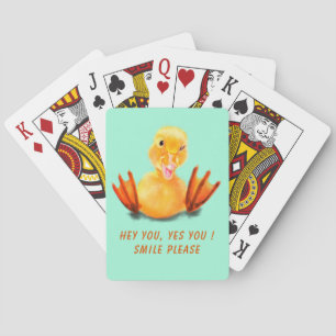 Cartes de jeu amusantes Happy Duck - Texte personn