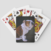 Cartes de jeu anglaises d'art de chien de