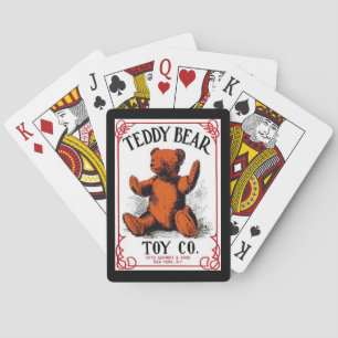 Cartes de jeu antiques de jouet d'ours de nounours