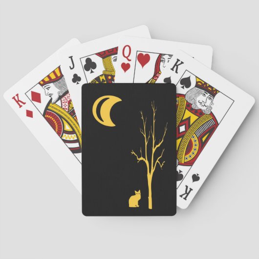Cartes de jeu Arbre, Chat et Lune (dos)