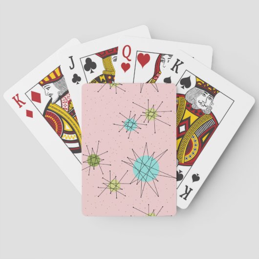 Cartes de jeu atomiques iconiques roses de (dos)