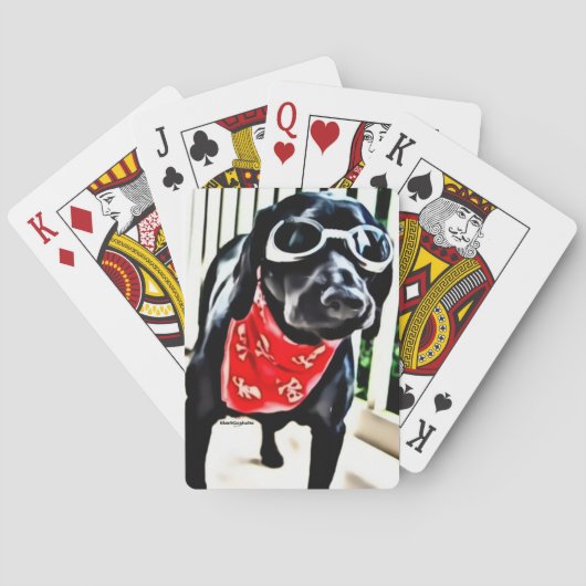 Cartes de jeu avec BlackDogLuke dans les lunettes (dos)