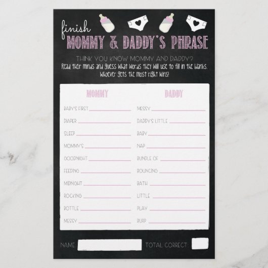 Cartes de jeu Baby shower Couple (Devant)