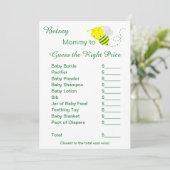 Cartes de jeu Baby Shower pour deviner le juste pr (Debout devant)