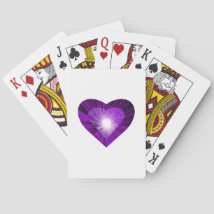 Cartes de jeu blanc de coeur violet