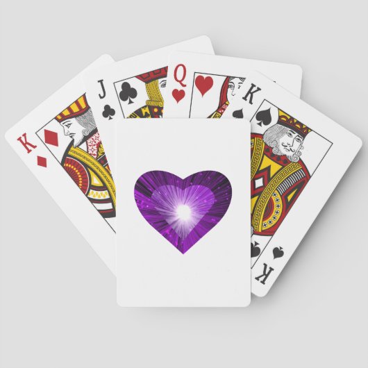 Cartes de jeu blanc de coeur violet (dos)