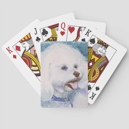 CARTES DE JEU BLANCHES DE FRISE DE BICHON (dos)