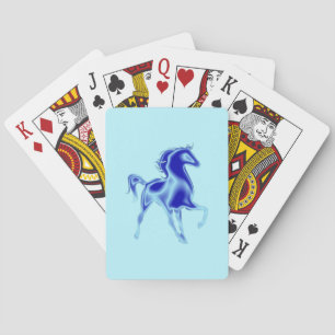 Cartes de Jeu Bleues Cheval - Couleurs Personnalis