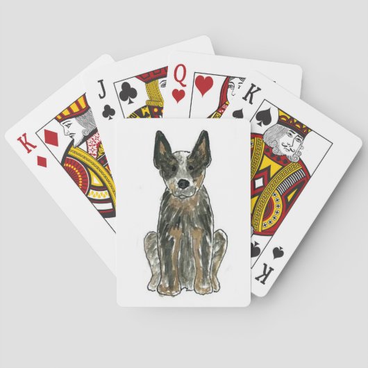 Cartes de jeu bleues de Heeler de chien australien (dos)