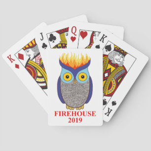 Cartes de jeu bleues de hibou de FH