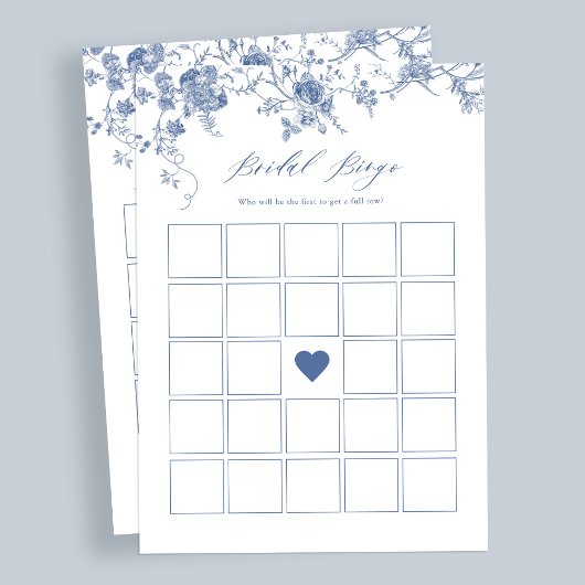 Cartes de jeu Blue Floral Fête des mariées