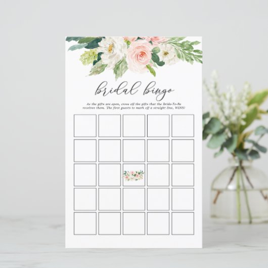 Cartes de jeu Blush Floral Fête des mariées (Debout devant)