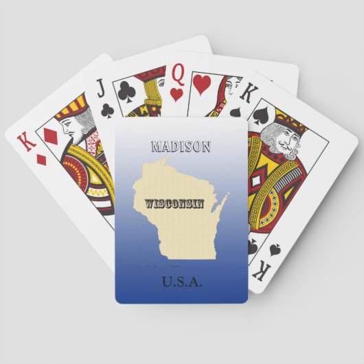 Cartes de jeu - Carte d'état du Wisconsin avec la  (dos)