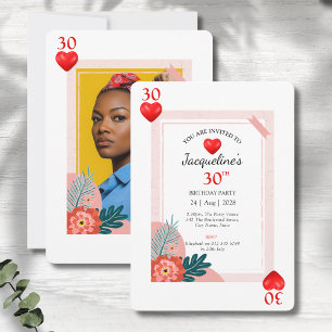 Cartes de jeu Cartes de 30e anniversaire Invitatio