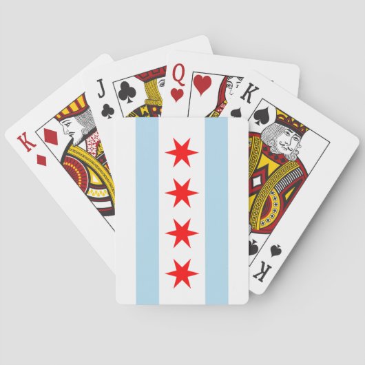 Cartes de jeu Chicago Flag Bicycle® (dos)