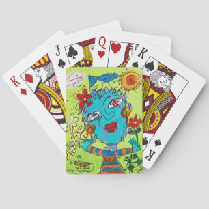 Cartes de Jeu Classique avec Art "Flower Child"