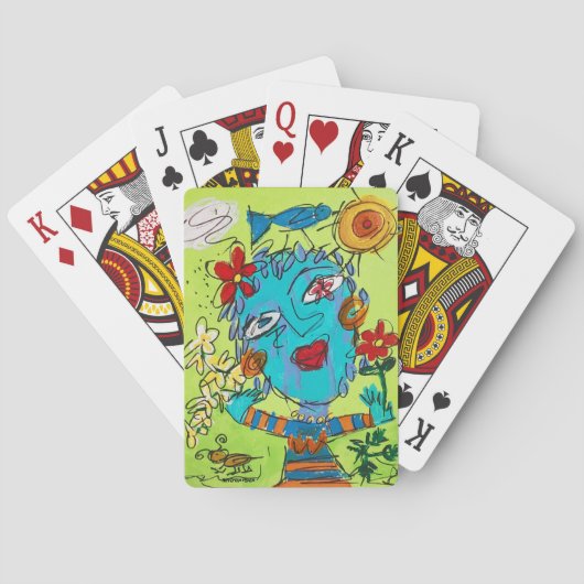 Cartes de Jeu Classique avec Art "Flower Child" (dos)
