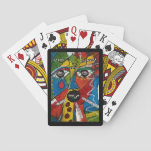 Cartes de jeu classique avec l'art "collé"