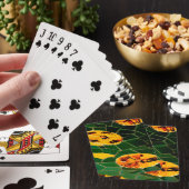 Cartes de jeu classique en mosaïque verte et jaune (In Situ)