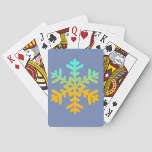 Cartes de jeu classiques bleues de flocon de neige