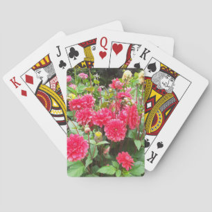 Cartes De Jeu Classiques Dahlias Roses Profondes