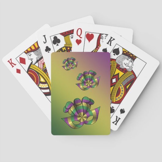 Cartes de jeu classiques de masque de mardi gras (dos)