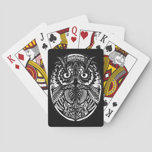 Cartes de jeu classiques embrouillées de hibou (dos)