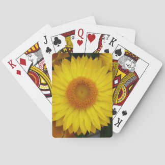 Cartes de jeu classiques orientées de fleur jaune