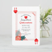 Cartes de jeu Coeurs 15e anniversaire Quinceañera (Debout devant)