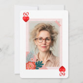 Cartes de jeu Coeurs 60e Anniversaire Fête Invitat (Dos)