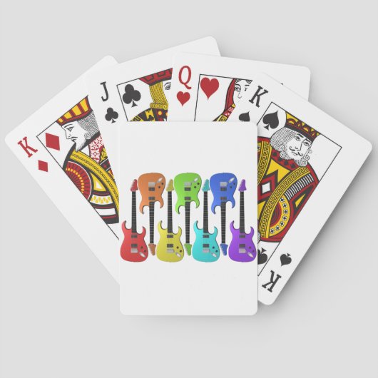 Cartes de jeu colorées de guitares électriques (dos)