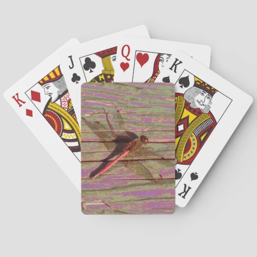 Cartes de jeu colorées de libellules (dos)