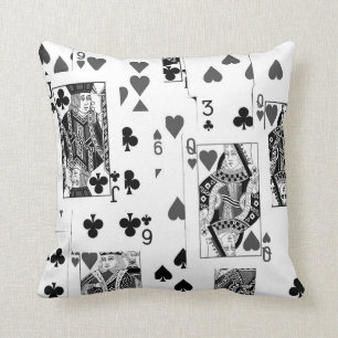 Cartes de jeu Coussin coussin noir et blanc