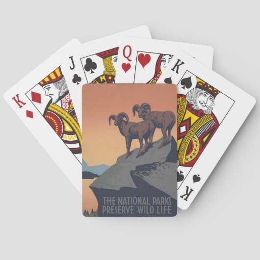 Cartes de jeu d'affiche de voyage de National Park (dos)