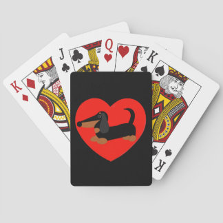 Cartes de jeu d'amour de teckel