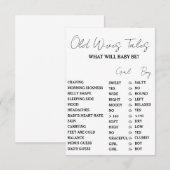 Cartes de jeu de baby shower avec des contes de vi (Devant / Derrière)