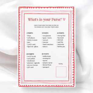 Cartes de jeu de Baby shower de coeur rose et roug