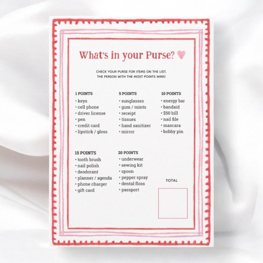 Cartes de jeu de Baby shower de coeur rose et roug