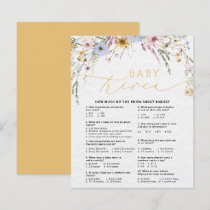 Cartes de jeu de baby shower Fleurs sauvages Bébé