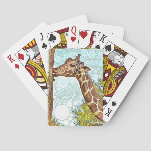 Cartes de jeu de baiser de girafe (dos)
